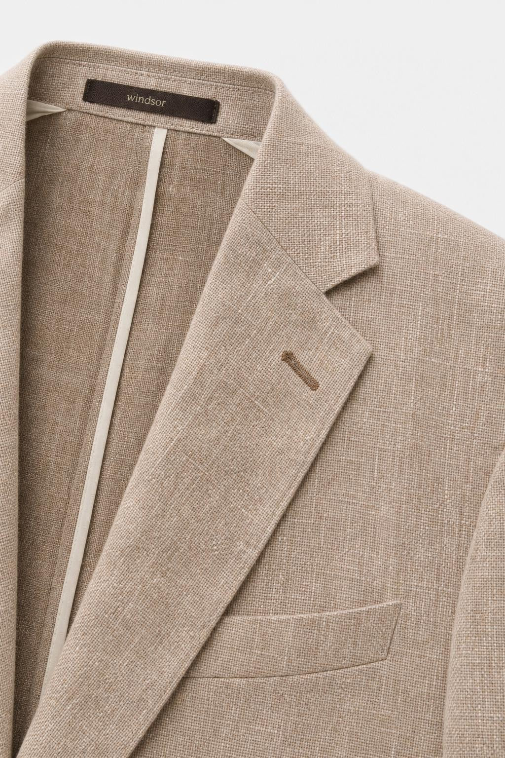 Windsor Giorno Cotton Linen Blazer Beige Mottled