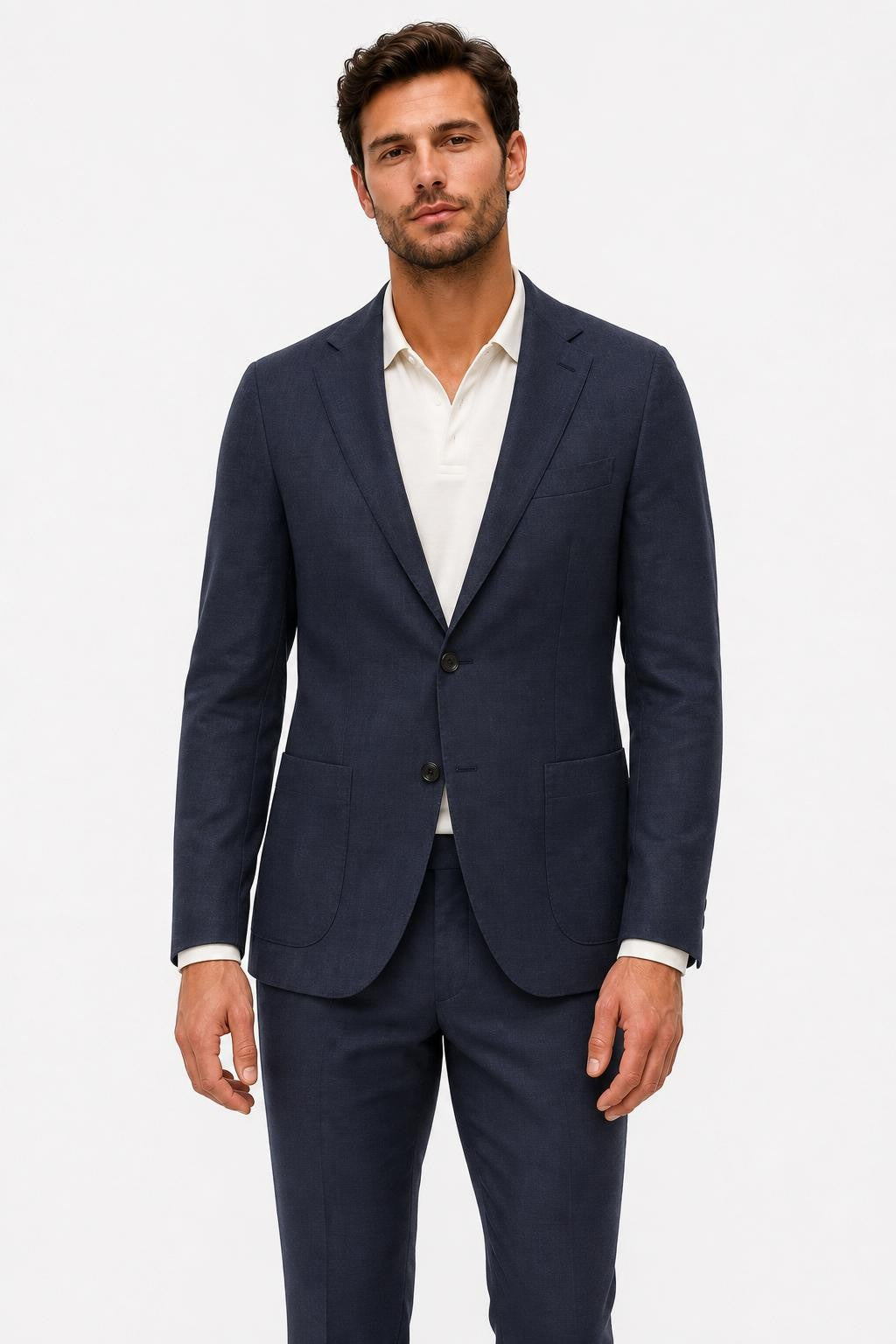 Windsor Giorno Linen Blazer Navy Mottled
