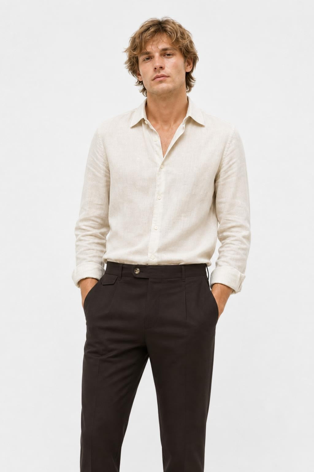 Windsor Sapo Pure Wool Trousers Dark Brown