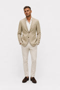 Zegna Riviera Linen Wool Silk Blazer Olive Mottled